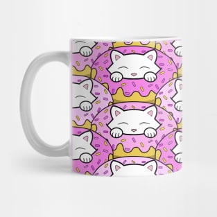 Cat eating donuts pattern Mug